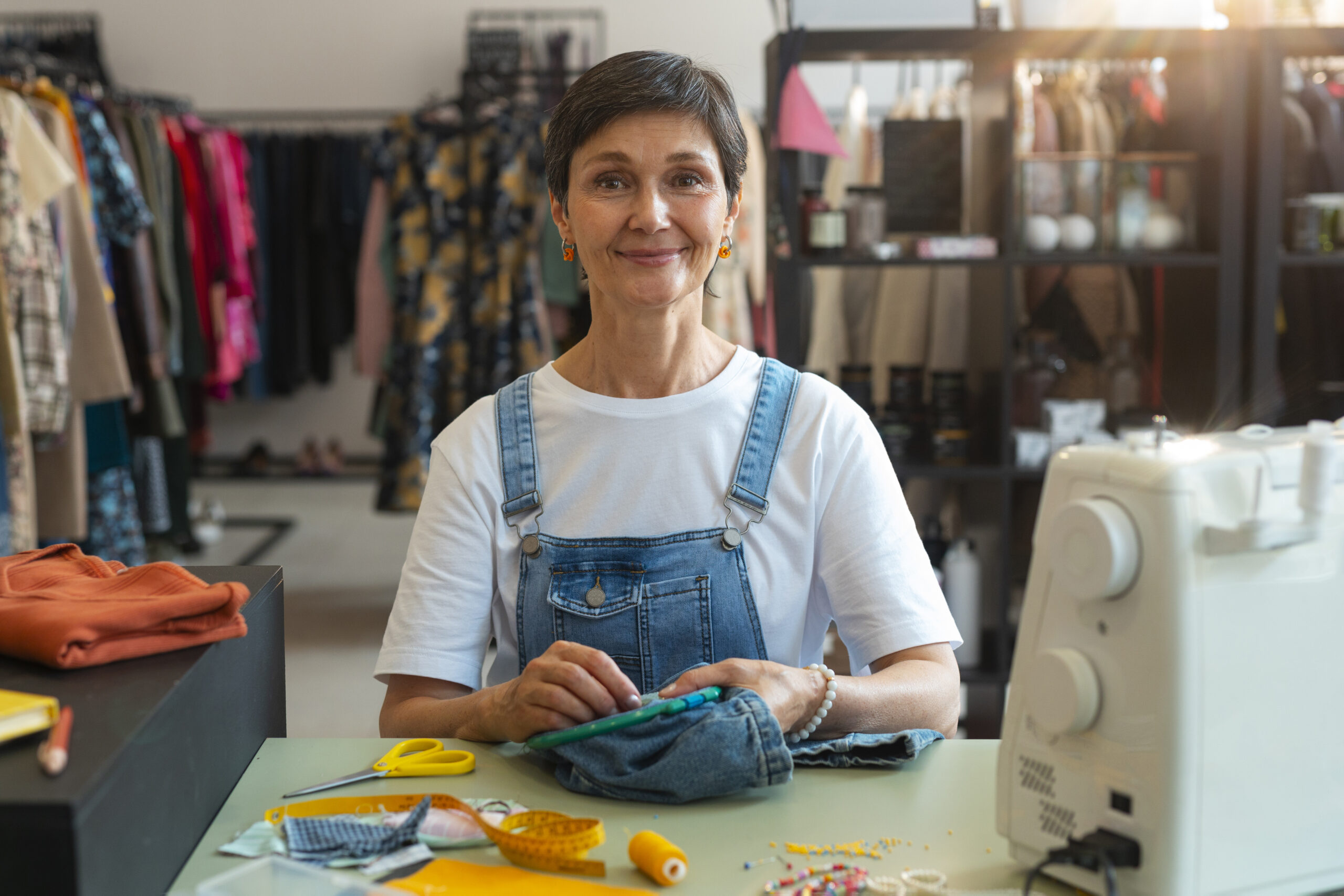 Medium Shot Woman Repairing Fashion Goods - CONTEL Consultoria Contábil e Empresarial